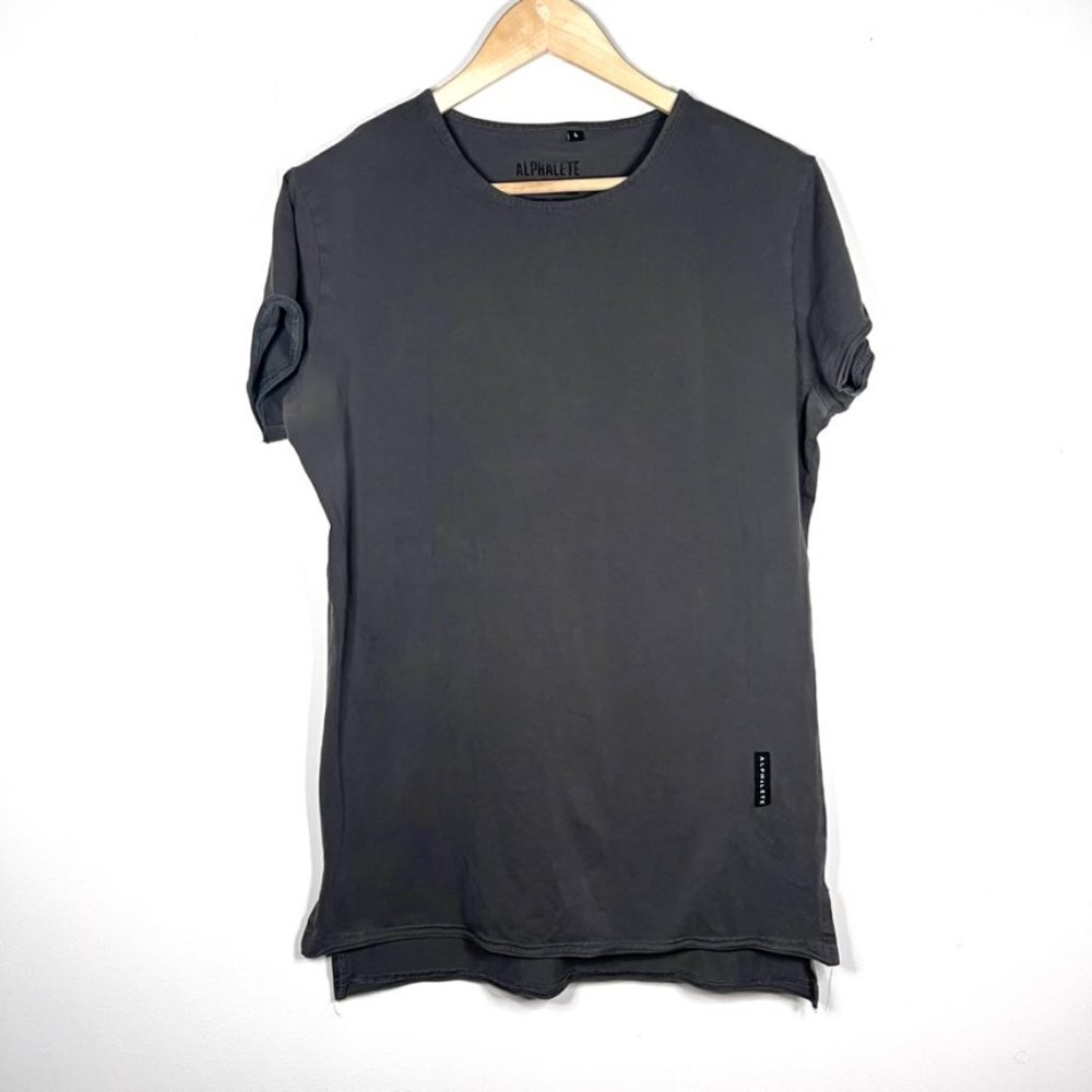 Alphalete Graphite Grey Rounded Hem Tee